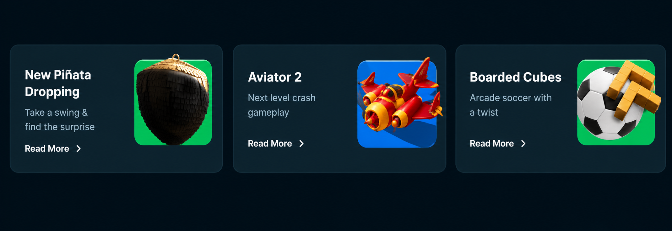 Illustrative betting interface with game cards
